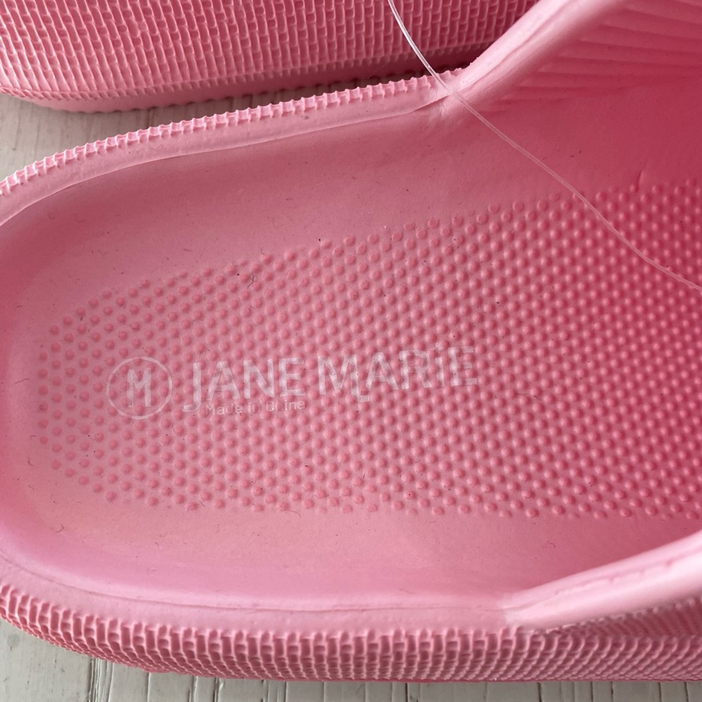 Anne Marie Girl’s Light Pink Slide Summer Sandals Pool Shoes Hot Pink Bow Medium - Picture 5 of 6